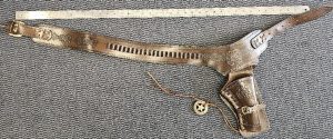 Tooled Leather Western rig With brass Marshal Badge
