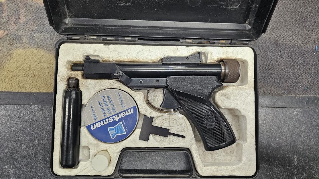 Hy-Score Air Pistol, Dual cal .177 and .22, Vintage, Rare. - Image 4