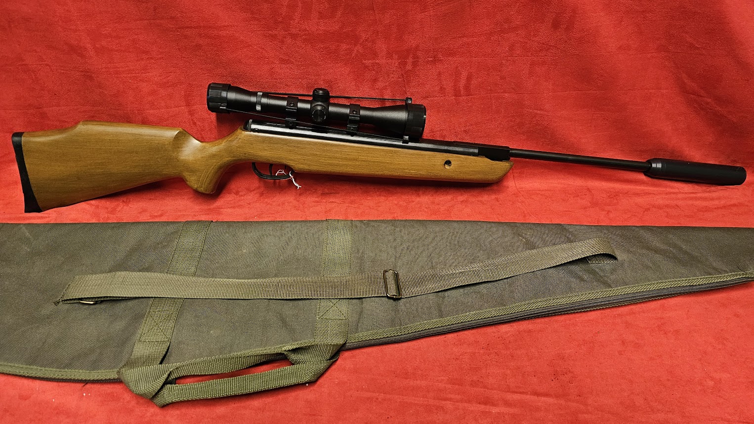 Supergrade XS19 .22 Air Rifle with scope, silencer and slip